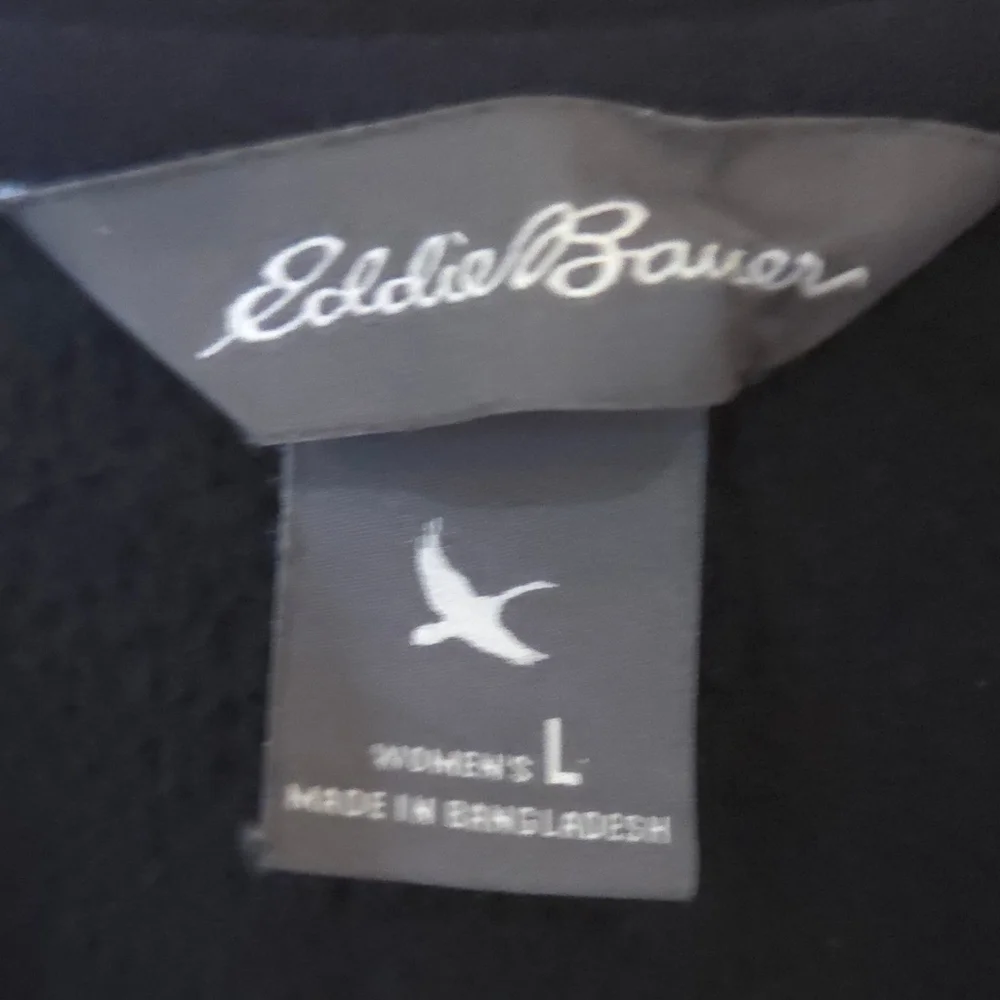 Eddie Bauer - Classic Women's Black 1/4 Zip Long Sleeve Fleece - Picture 4 of 6